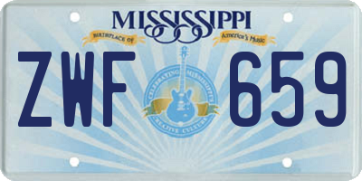 MS license plate ZWF659