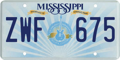 MS license plate ZWF675