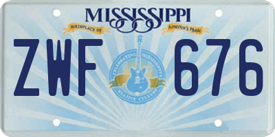MS license plate ZWF676