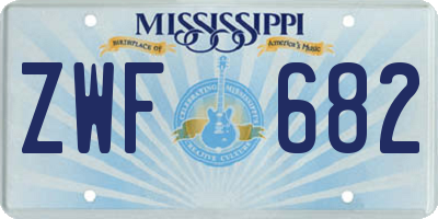 MS license plate ZWF682