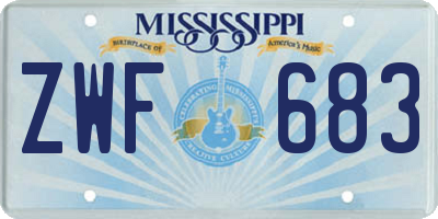 MS license plate ZWF683