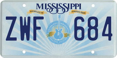 MS license plate ZWF684