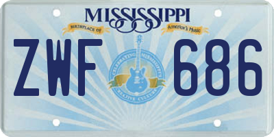 MS license plate ZWF686