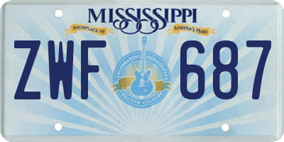 MS license plate ZWF687