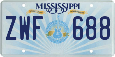 MS license plate ZWF688