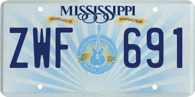 MS license plate ZWF691