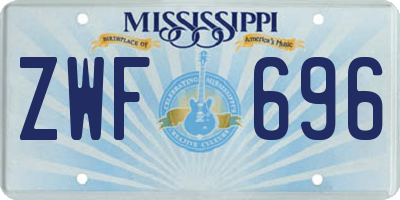 MS license plate ZWF696