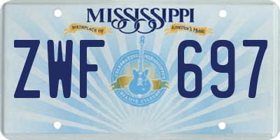 MS license plate ZWF697