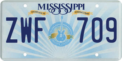 MS license plate ZWF709