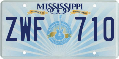 MS license plate ZWF710
