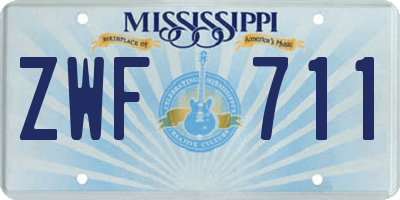 MS license plate ZWF711