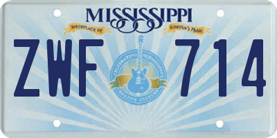 MS license plate ZWF714