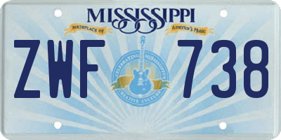 MS license plate ZWF738