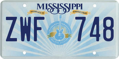 MS license plate ZWF748