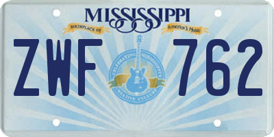 MS license plate ZWF762