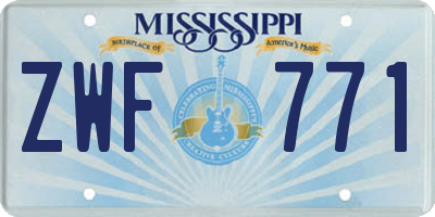 MS license plate ZWF771