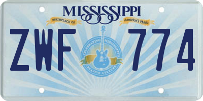 MS license plate ZWF774