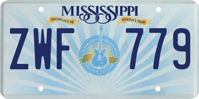 MS license plate ZWF779