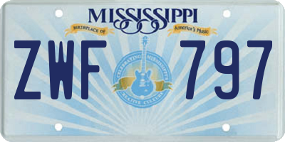 MS license plate ZWF797