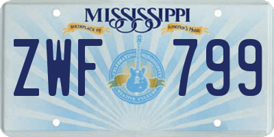 MS license plate ZWF799