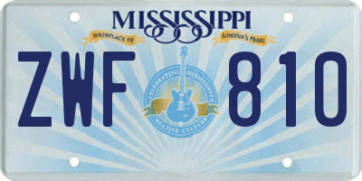 MS license plate ZWF810