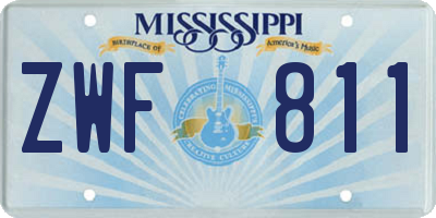 MS license plate ZWF811