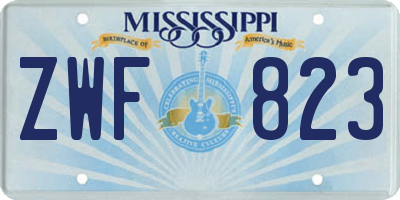 MS license plate ZWF823