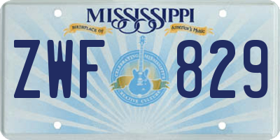 MS license plate ZWF829