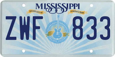 MS license plate ZWF833