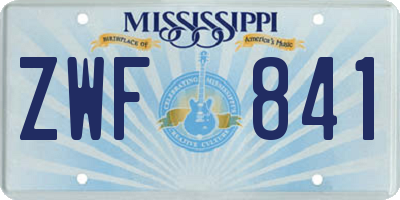 MS license plate ZWF841
