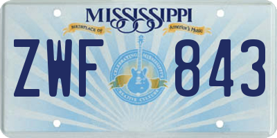 MS license plate ZWF843