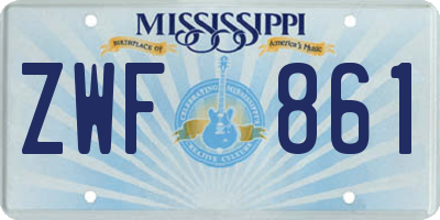 MS license plate ZWF861