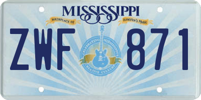 MS license plate ZWF871