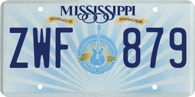 MS license plate ZWF879