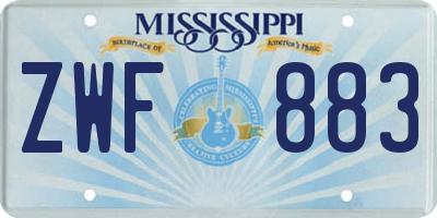 MS license plate ZWF883