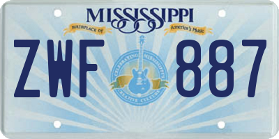 MS license plate ZWF887