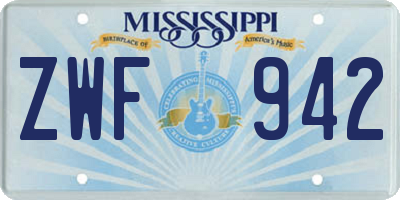 MS license plate ZWF942