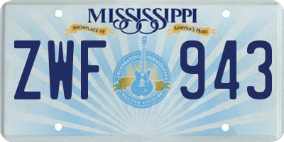 MS license plate ZWF943