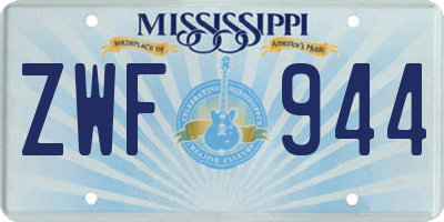MS license plate ZWF944