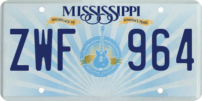 MS license plate ZWF964