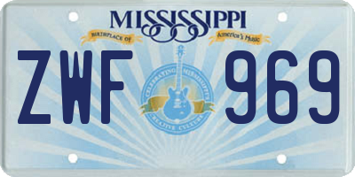 MS license plate ZWF969