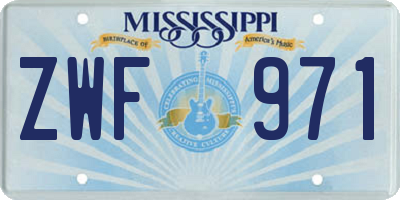 MS license plate ZWF971
