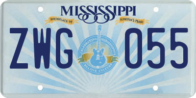 MS license plate ZWG055