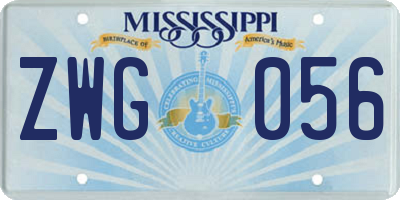 MS license plate ZWG056
