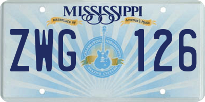 MS license plate ZWG126