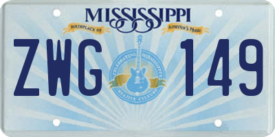 MS license plate ZWG149