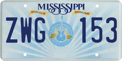 MS license plate ZWG153