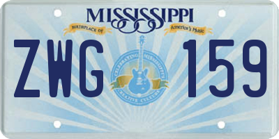 MS license plate ZWG159