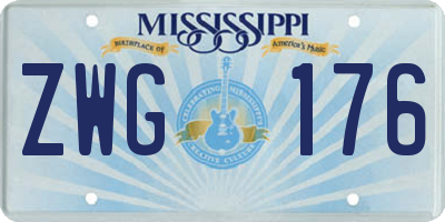 MS license plate ZWG176