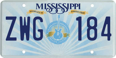 MS license plate ZWG184